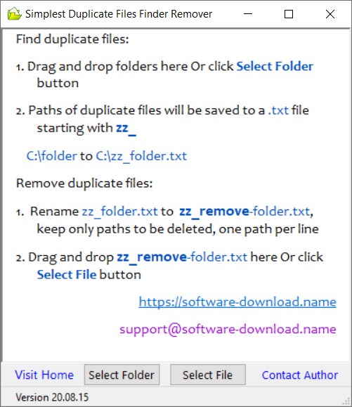 Simplest Duplicate files Finder Remover Win 10